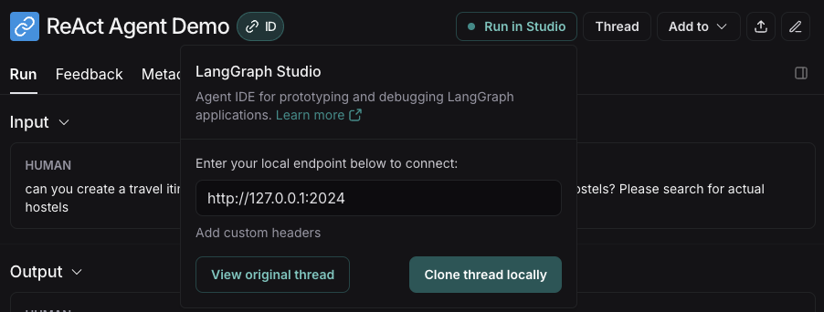 Run in Studio